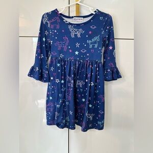 3/$9 Blueberi Boulevard unicorns and outer space twirly dress